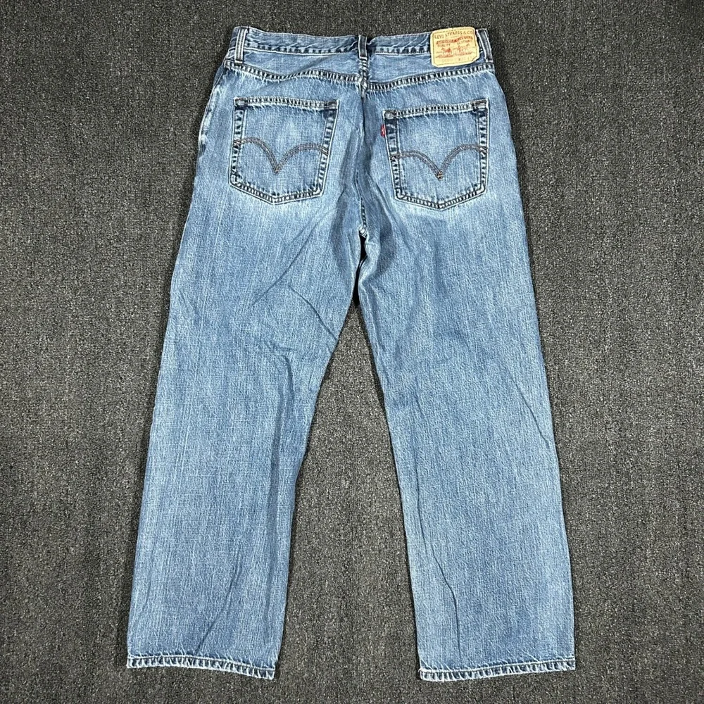 Levis 569 Loose Straight Jeans Mens 36x32 Blue Excellent Medium Wash Baggy Denim